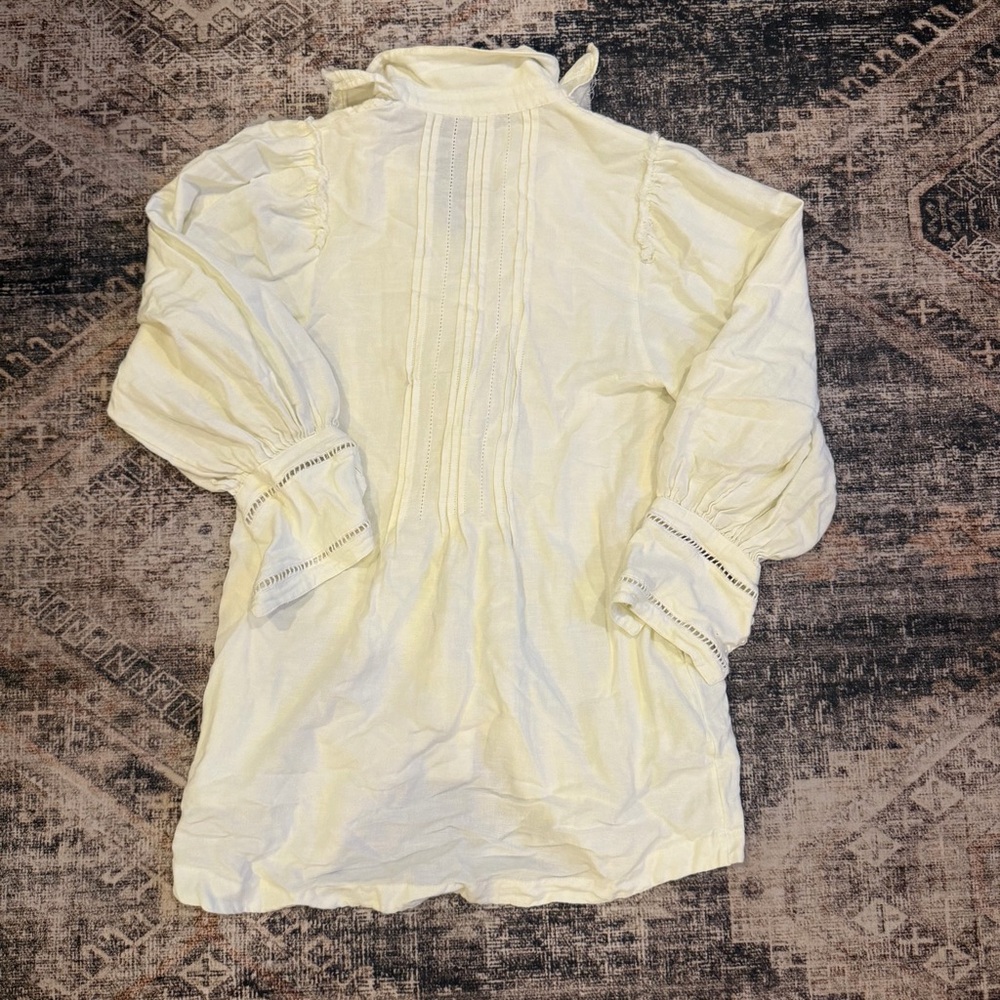 Free People Elegant Cream Ruffle Blouse - Picture 3 of 3